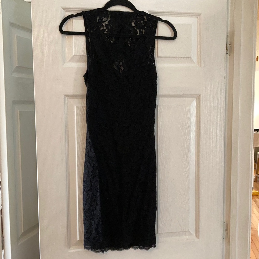 Express black lace mini dress
